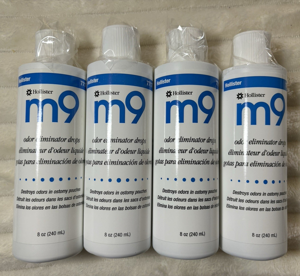 Lot of 4 Hollister M9 Odor Eliminator Drops 8 oz Bottles 7717 EXP 2029-2031 NEW!